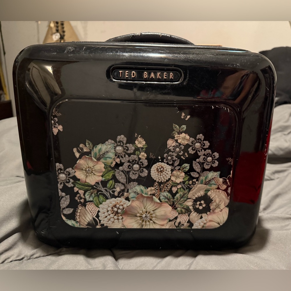 Ted Baker Black Floral Vanity Case